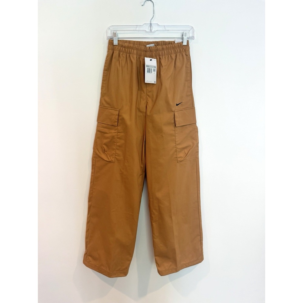 Nike Womens Cargo Pants NWT XS Tan Brown Mid-Rise Full Length Trousers Sporty